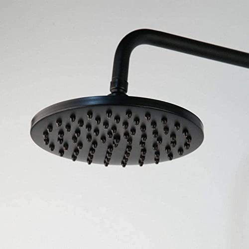 SUNESA Badezimmer Schwarzes Duschset Regenduschkopf 2 Griffe Wandmontierter Duscharmatur Set Badewannenmischbatterie