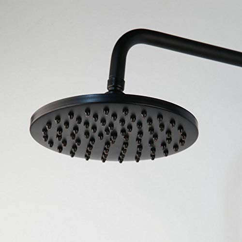 SUNESA Badezimmer Schwarz Brausegarnitur Regenduschkopf 2 Griffe Wandmontierte Handbrause Wasserhahn Set Badewanne Mischbatterie