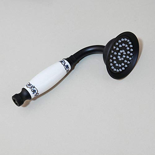 SUNESA Badezimmer Schwarz Brausegarnitur Regenduschkopf 2 Griffe Wandmontierte Handbrause Wasserhahn Set Badewanne Mischbatterie