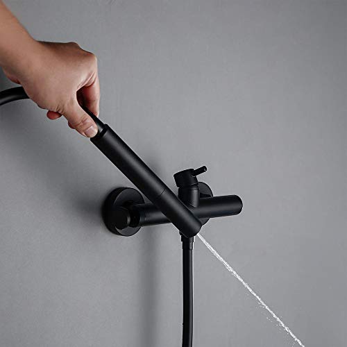 SUNESA Badezimmer-Duschset, mattschwarzes Badezimmer, Messing, Wandmontage, Wandmontage, 2-Wege-Dusche, Handbrause-Sets, Badezimmer-Duscharmatur