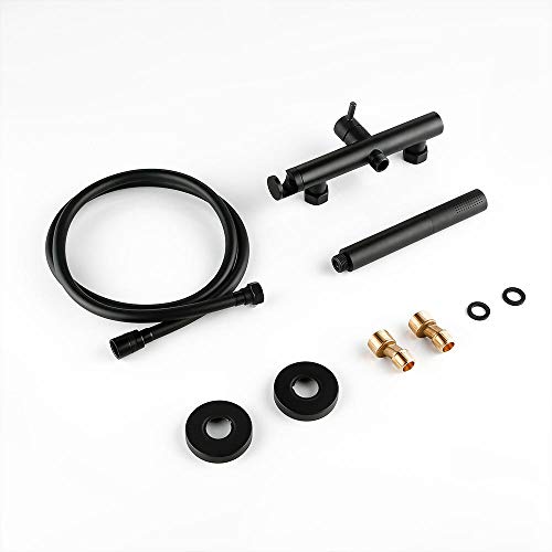 SUNESA Badezimmer-Duschset, mattschwarzes Badezimmer, Messing, Wandmontage, Wandmontage, 2-Wege-Dusche, Handbrause-Sets, Badezimmer-Duscharmatur