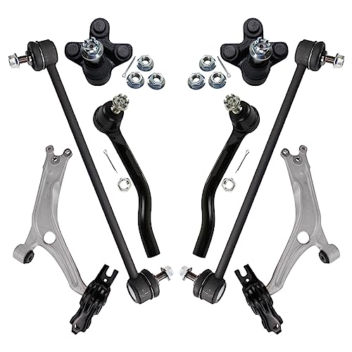 TRQ Vorderlenkungs- und Aufhängungs-Set, Kugelgelenk, Querlenker, Querlenker, Stabilisator, Verbindungsstange, kompatibel mit Honda Accord 2018–2022