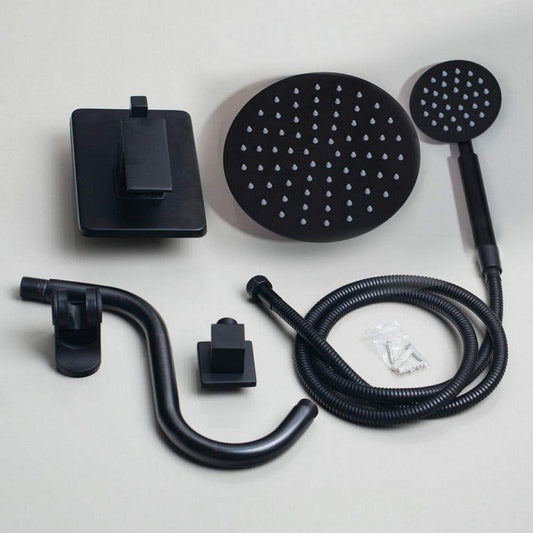 SUNESA Zoll Schwarz Malerei Rundkopf Decke Badezimmer Regendusche Wasserhahn Set Wandhalterung Handbrause 2 Funktionen Duschset